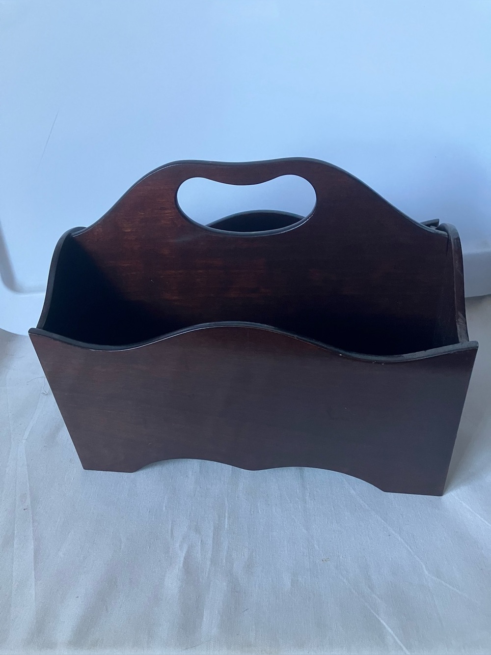 The Bombay Company Wood Mail Caddy Desk Organizer Letter Holder Mahogany Vintage